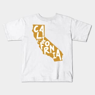 Copy of California Doodle Letters Map Outline-  yellow Kids T-Shirt